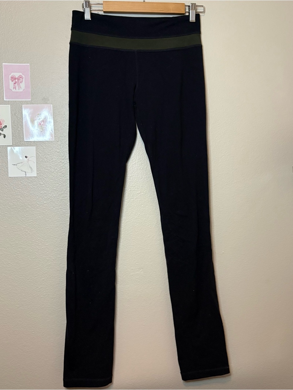 Lululemon black green olive low waist y2k straight leg leggings prep 6